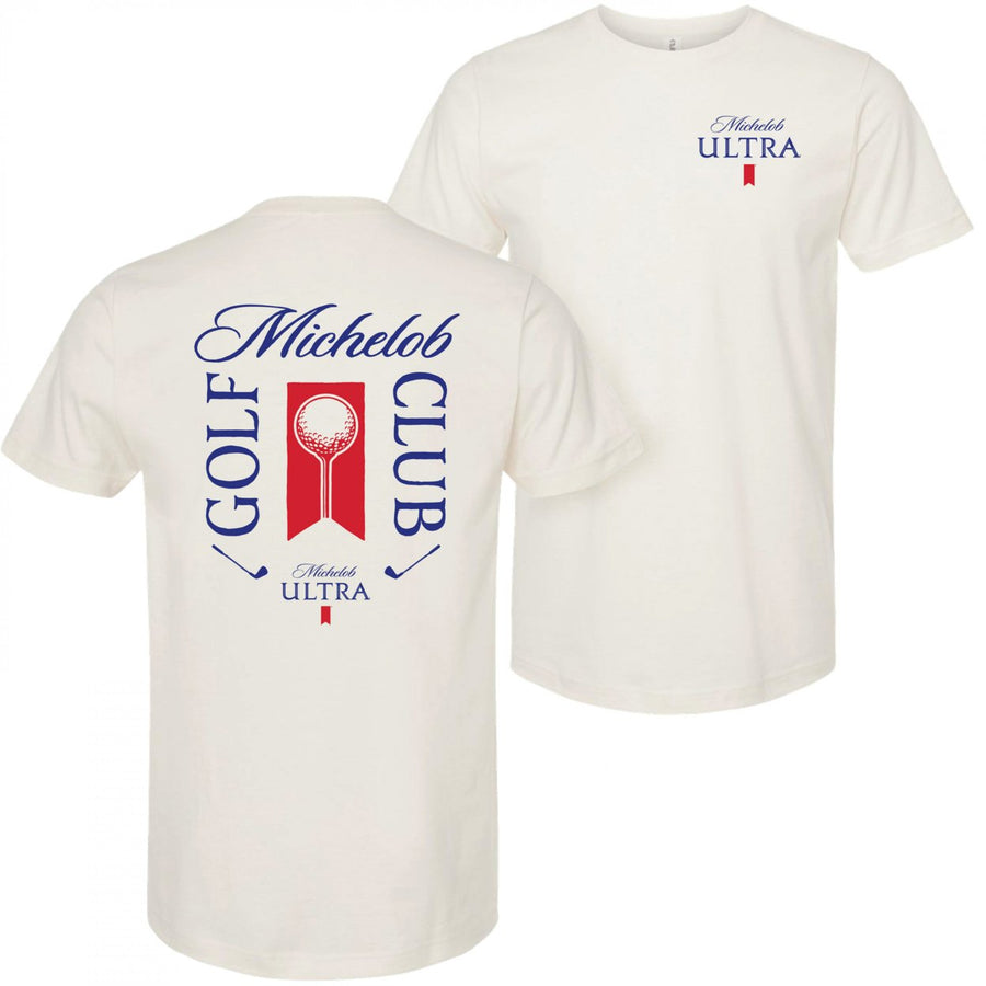 Michelob Golf Club Beige Colorway Front and Back Print T-Shirt Image 1