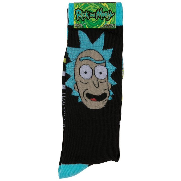 Rick And Morty Portals 2-Pair Pack of Crew Socks Image 2
