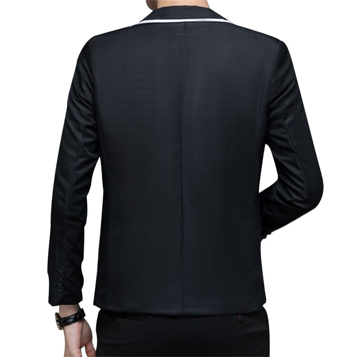 Men Blazer Jacket Formal Business Slim Fit Notched Long Sleeve Patchwork Male Blazers Office Work Outerwear Image 4