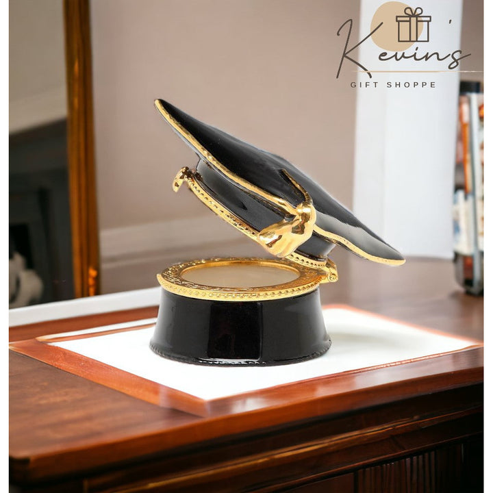 Ceramic Graduation Hat Hinge Box 2.75x2.625 Image 1