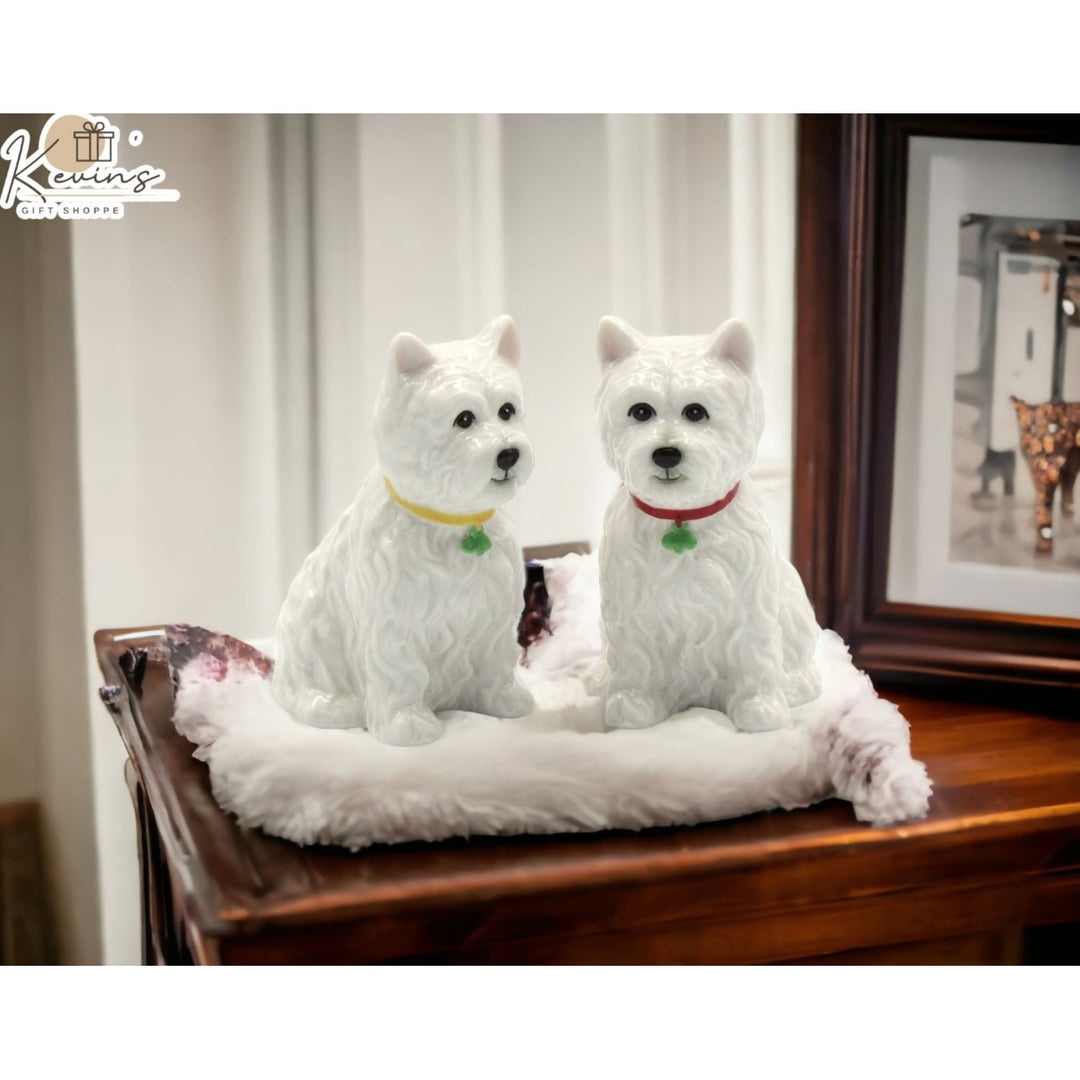 Ceramic Westie Dog Salt and Pepper Shakers 2.6in Image 1