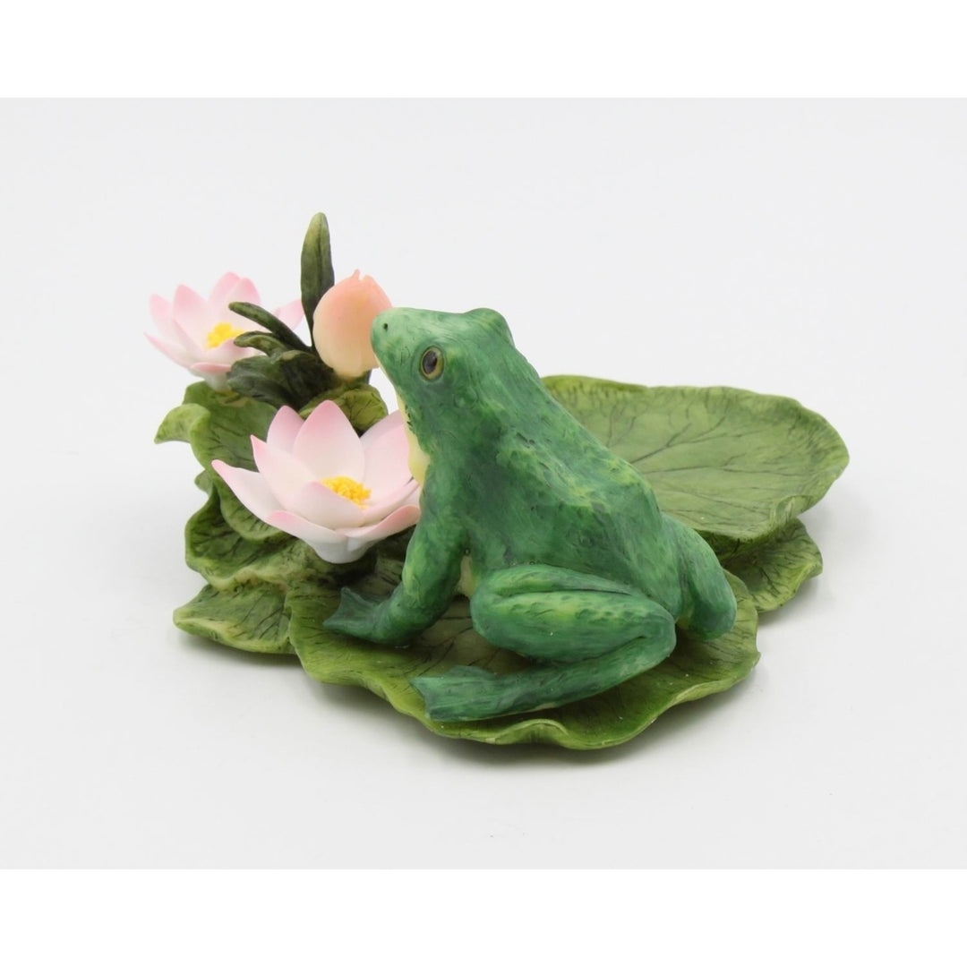 Ceramic Frog Lotus Flowers Candle Holder 5.75x5.5x3 Spring Gift Image 4