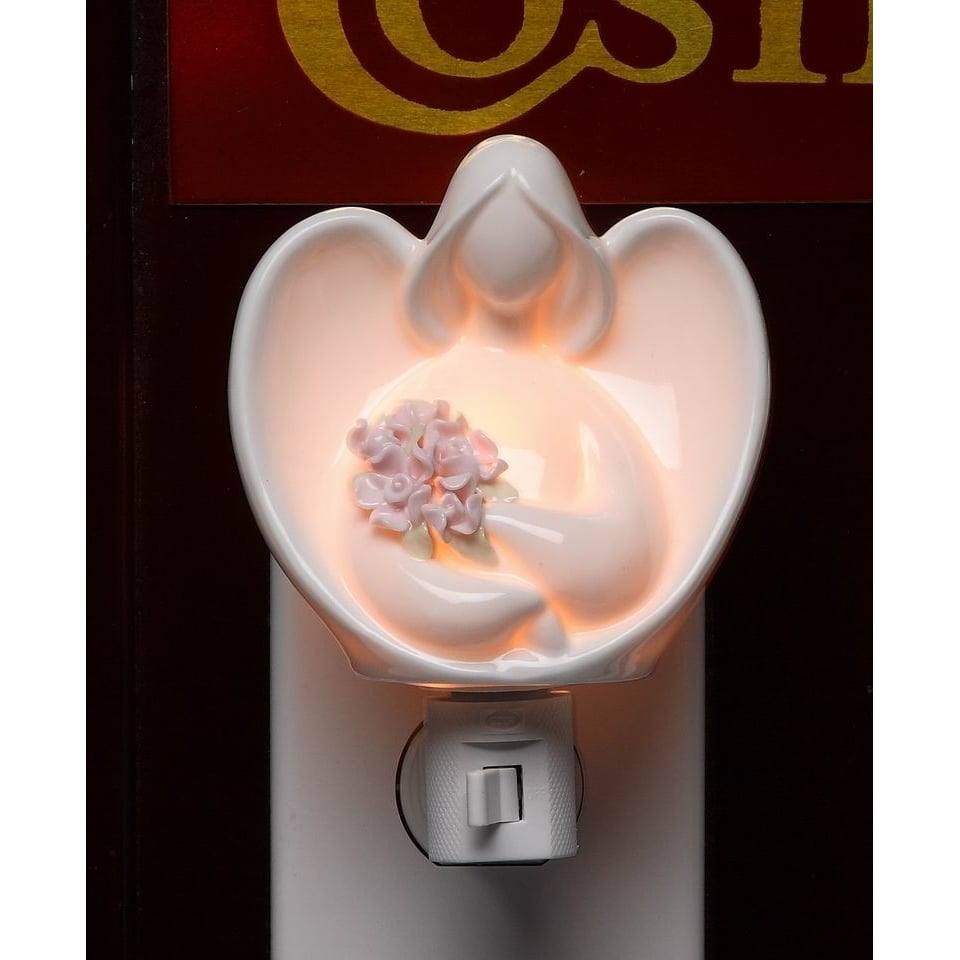 Ceramic Angel Night Light Plug-In 4.25x2.25in Religious Image 3