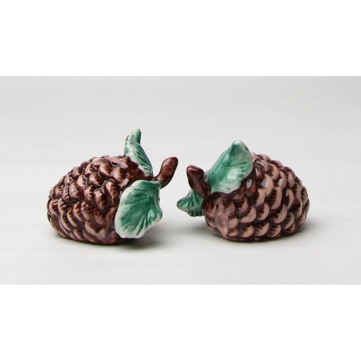 Ceramic Pine Cone Salt and Pepper Shakers 2.5in Christmas Gift Image 2