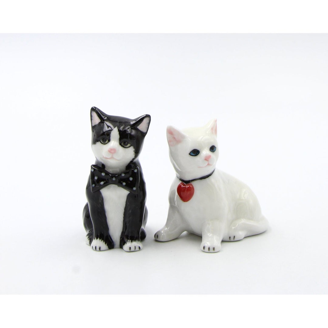 Ceramic Valentines Day Cat Couple Salt and Pepper Shakers for Image 4