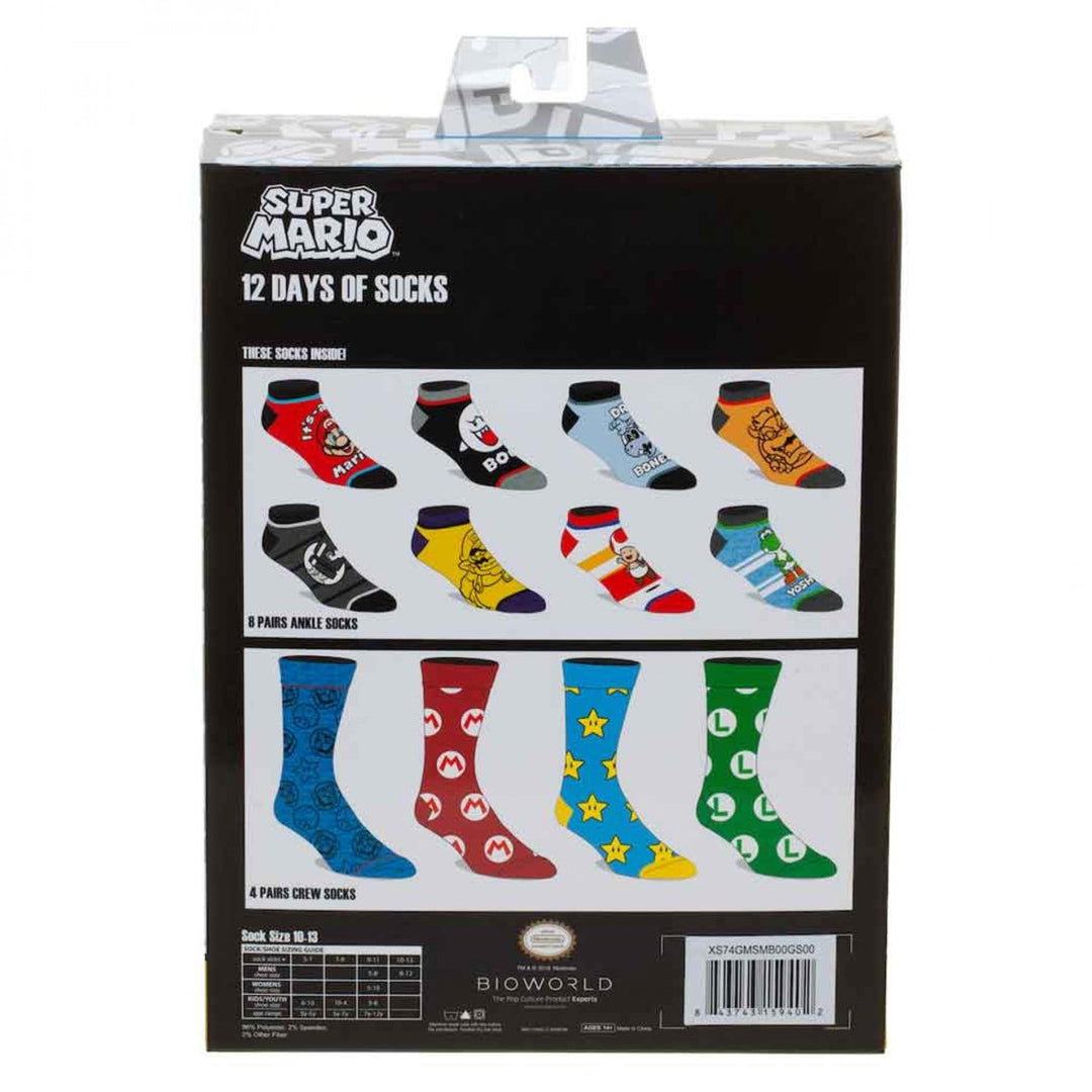 Super Mario Bros. 12 Days of Socks 12-Pair Pack of Socks Image 3