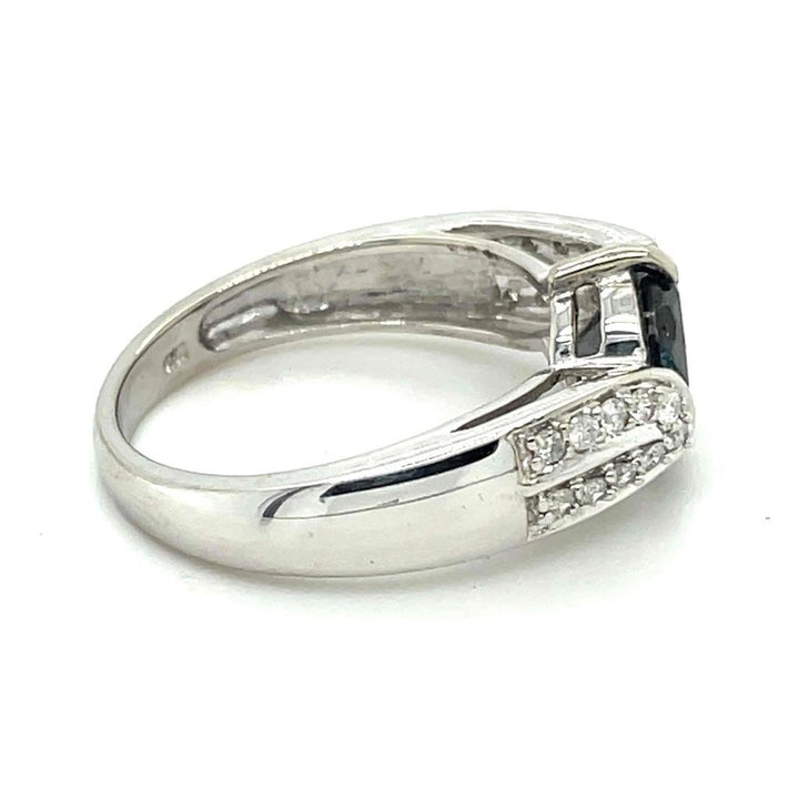 1ct Black and .30ctw White Diamond Ring REAL Solid 10k White Gold 3.8 g Size 7 Image 4