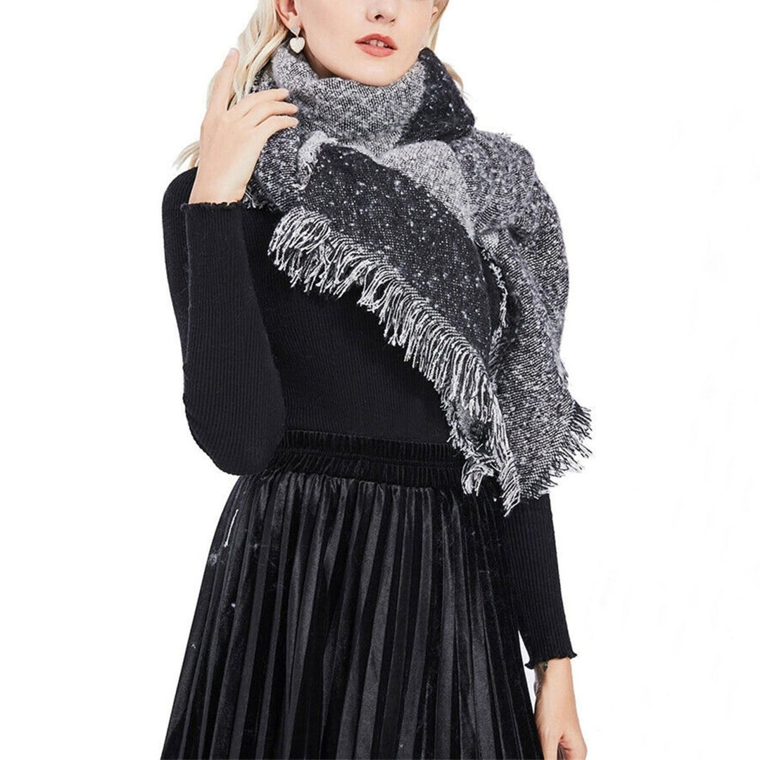 Women Winter Warm Scarf 74.8x25.6In Long Soft Knitted Shawl Image 1