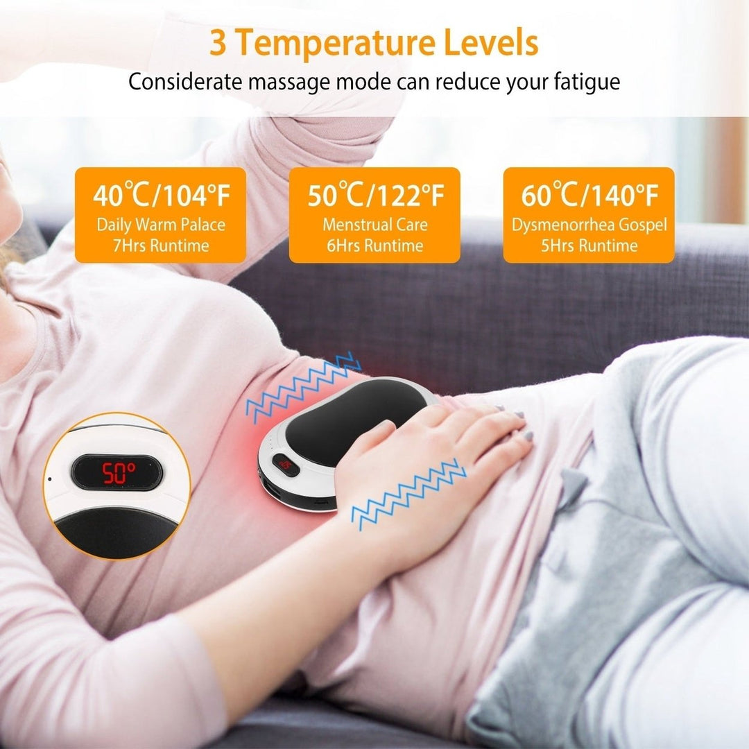 Portable Hand Warmer 10000mAh Power Bank Rechargeable Pocket Warmer Double Sided Heating 3 Temperature Adjustment Image 3