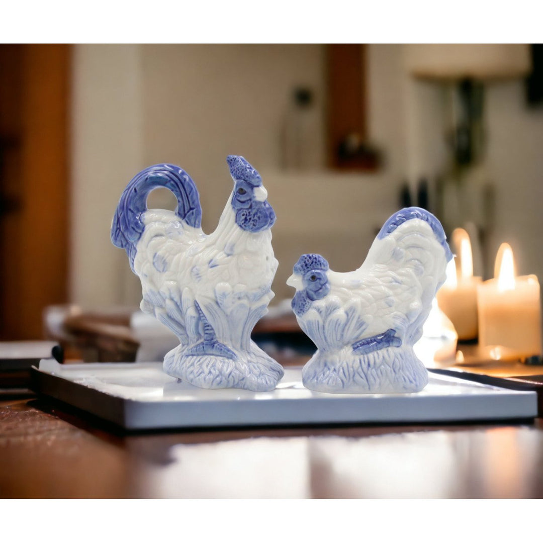 Ceramic White Rooster Salt and Pepper Shakers Gift Set Image 2