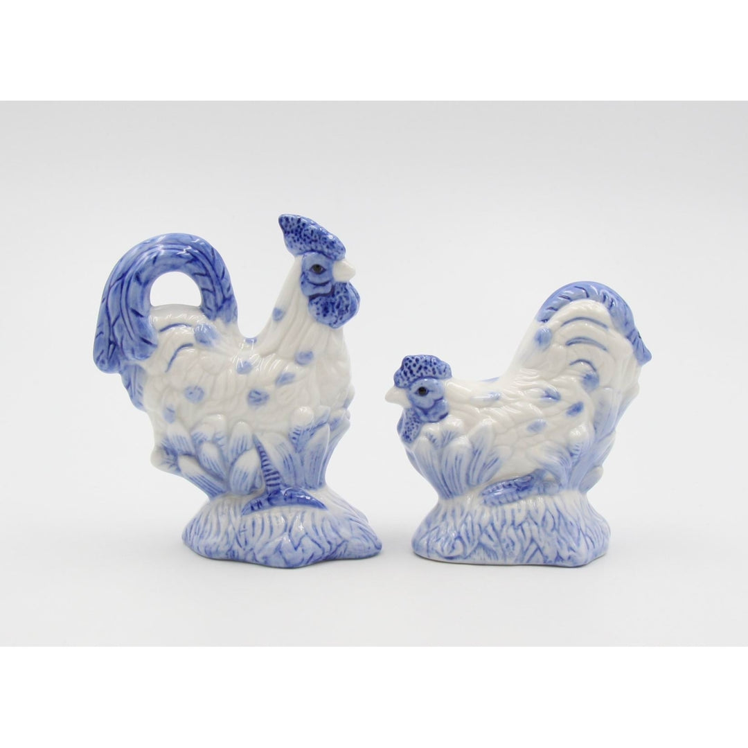 Ceramic White Rooster Salt and Pepper Shakers Gift Set Image 3