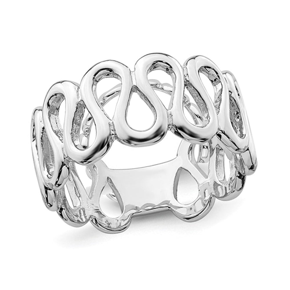 Sterling Silver Fancy Swirl Ring Band Image 1