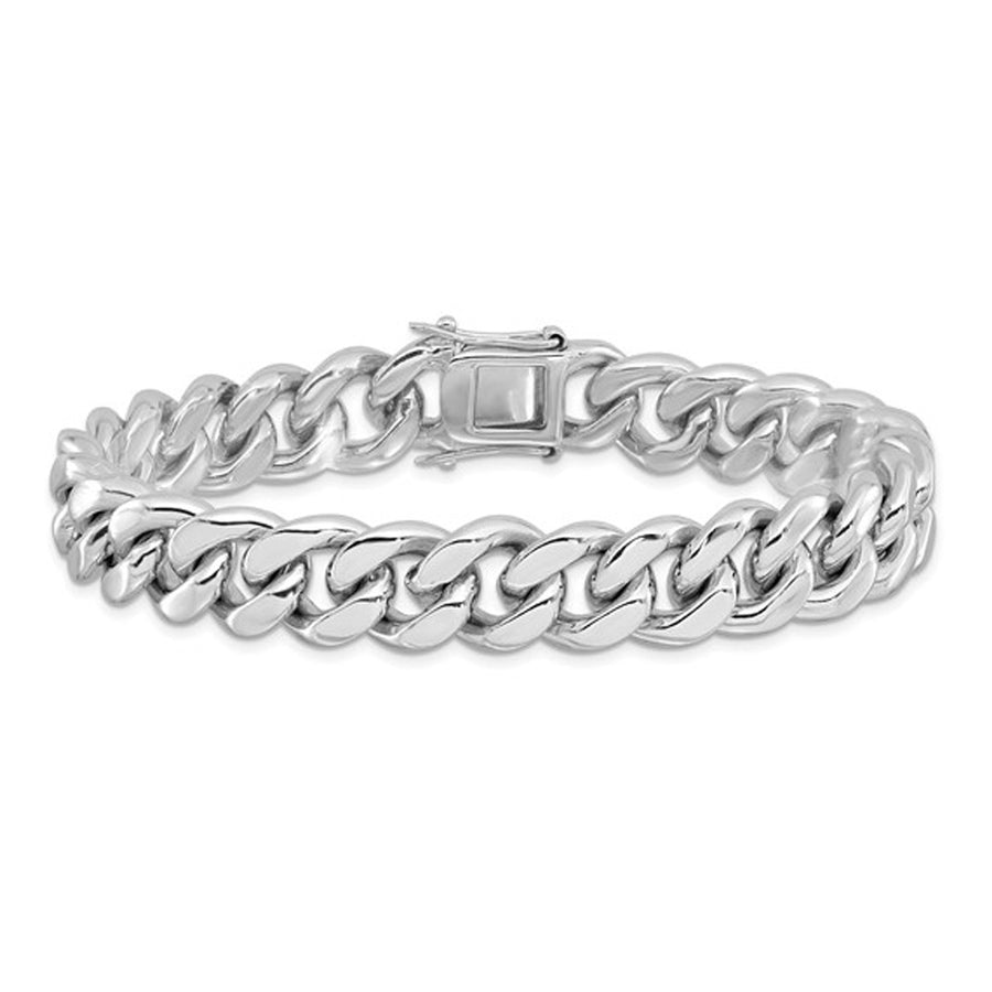 Mens Sterling Silver Curb Chain Bracelet 8.5 Inches Image 1