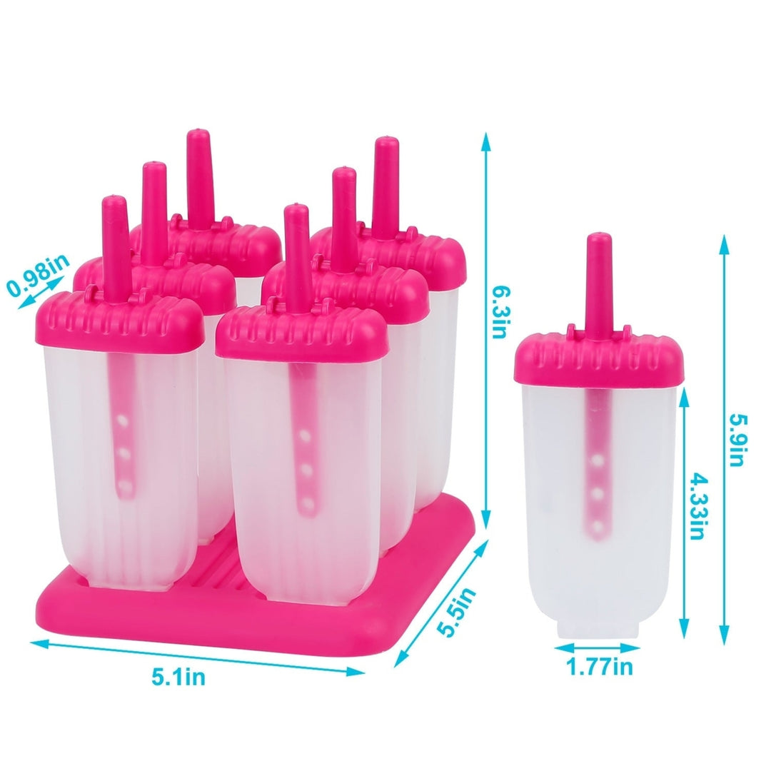 6Pcs Popsicle Molds Reusable Ice Cream DIY Ice Pop Maker Ice Bar Maker Plastic Popsicle Mold For Homemade Iced Snacks Image 3