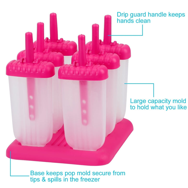 6Pcs Popsicle Molds Reusable Ice Cream DIY Ice Pop Maker Ice Bar Maker Plastic Popsicle Mold For Homemade Iced Snacks Image 4