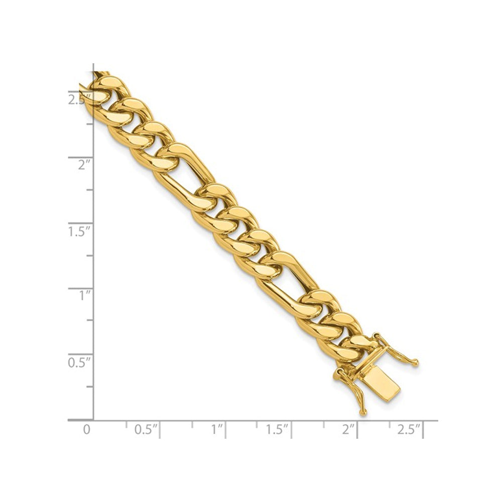 Mens 14K Yellow Gold Polished Figaro Link Bracelet (8 Inches) Image 3