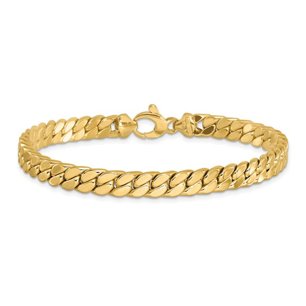 Mens 14K Yellow Gold Polished Fancy Link Bracelet (8.5 Inches) Image 1