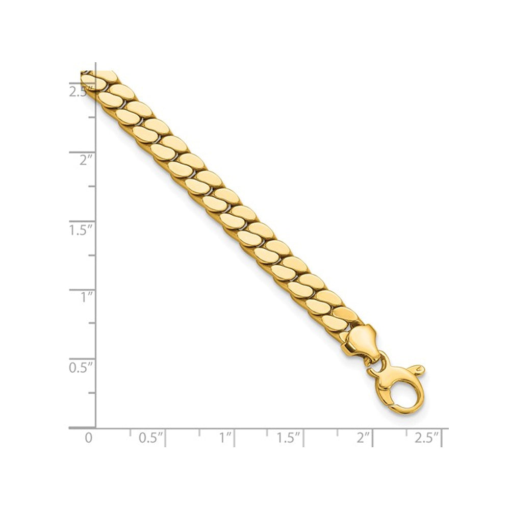 Mens 14K Yellow Gold Polished Fancy Link Bracelet (8.5 Inches) Image 3