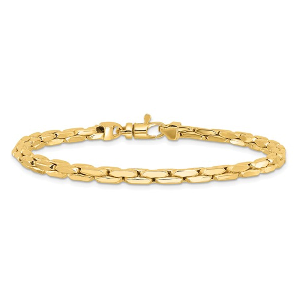 Mens 14K Yellow Gold Fancy Link Bracelet (8.25 Inches) Image 1