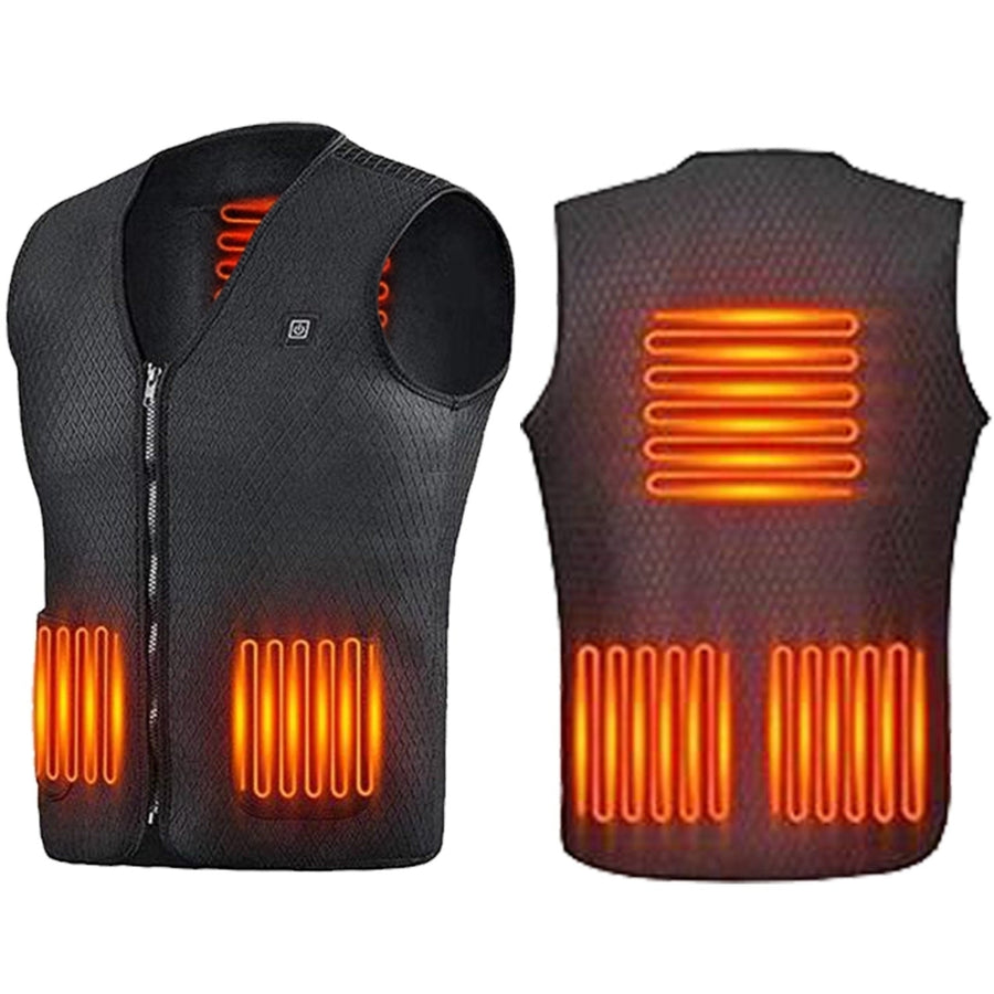 Heat Jacket Vest 3 Heating Gear Adjustable USB Heated Vest Warm Heat Coat Vest Image 1