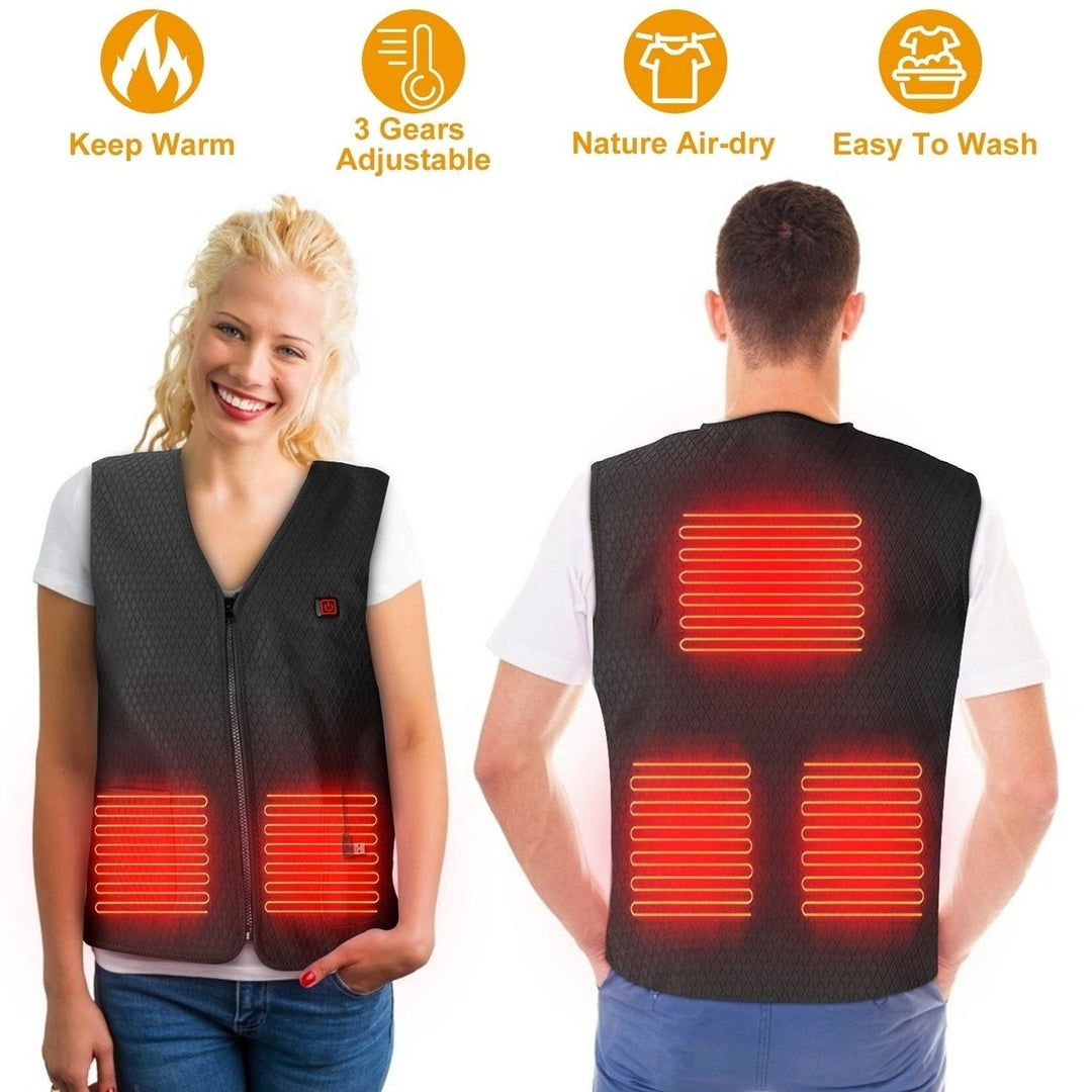 Heat Jacket Vest 3 Heating Gear Adjustable USB Heated Vest Warm Heat Coat Vest Image 4