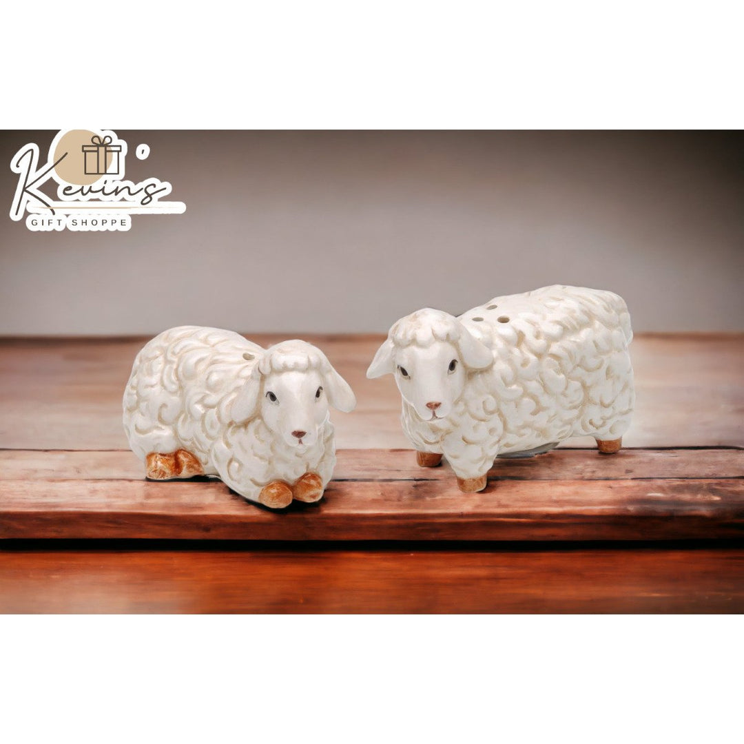 Ceramic Mini Sheep Salt and Pepper Shakers 2.5 Inch Image 1