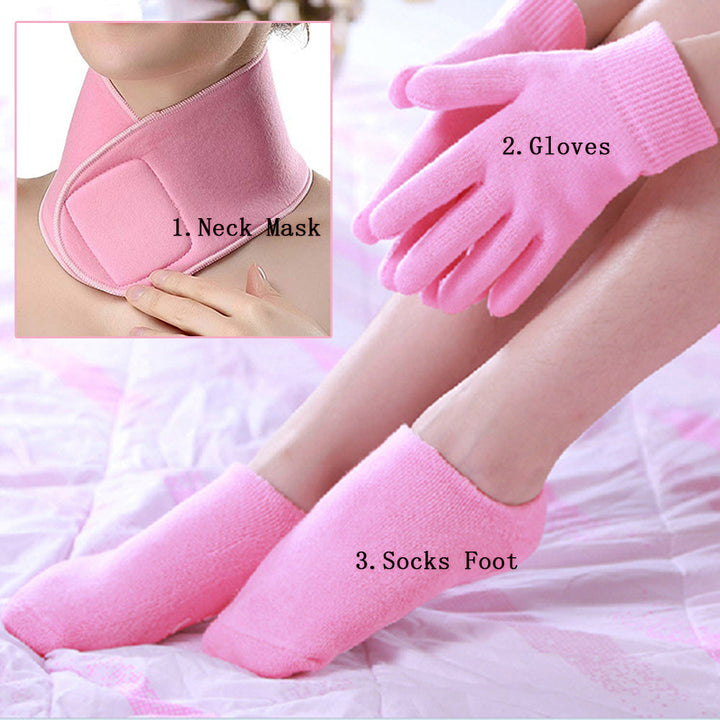 Moisturize Soften Repair Cracked Skin Gel Spa Collagen Gloves Socks Foot Care Tools Image 4