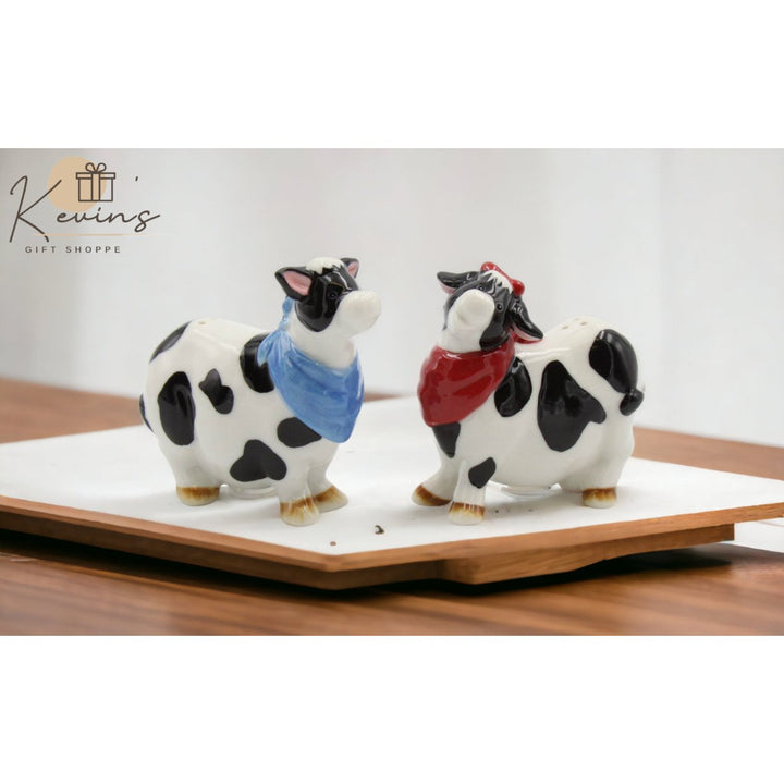 Hand Painted Ceramic Cow Salt Pepper Shakers Gift Set Image 1