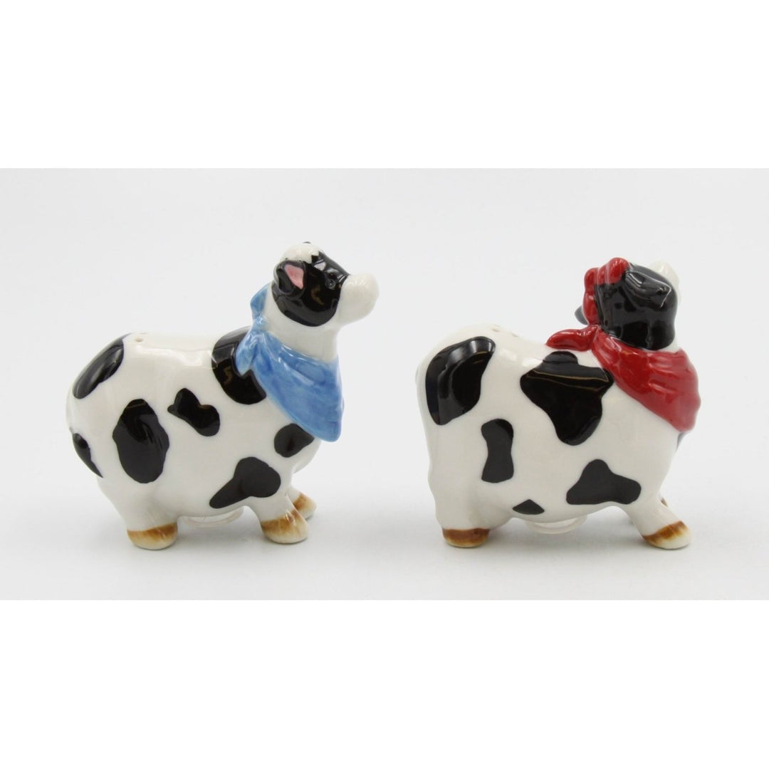 Hand Painted Ceramic Cow Salt Pepper Shakers Gift Set Image 3