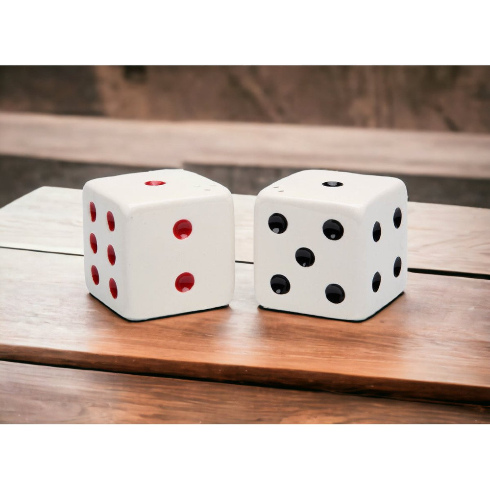 Hand Painted Ceramic Dice Salt and Pepper Shakers Image 2