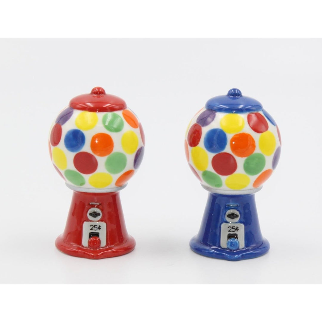 Vintage Ceramic Gumball Machine Salt and Pepper Shakers 2x2x3.5 Inch Image 3