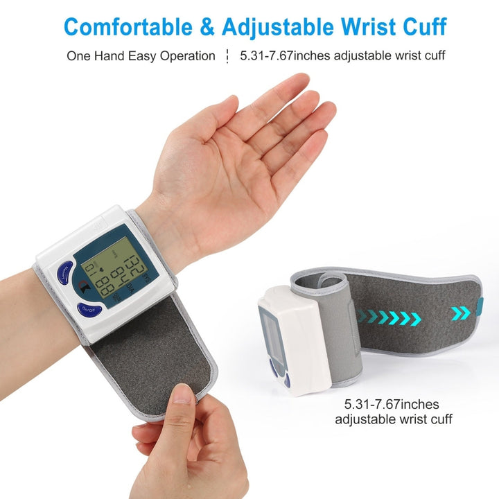 Blood Pressure Monitor Wrist Digital High Blood Pressure Cuff Heartbeat Tester with 60 Reading Memory Image 4