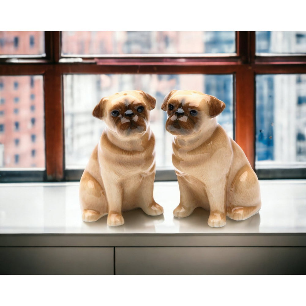 Ceramic Pug Dog Salt and Pepper Shakers Gift for Dog Lovers 3x2x3.5 Image 2