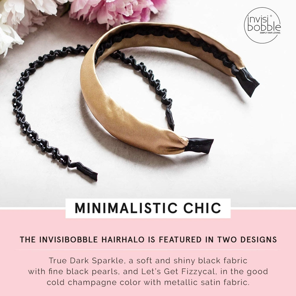 Invisibobble HAIRHALO The Adjustable Headband Lets Get Fizzycal Metallic Champagne Image 2