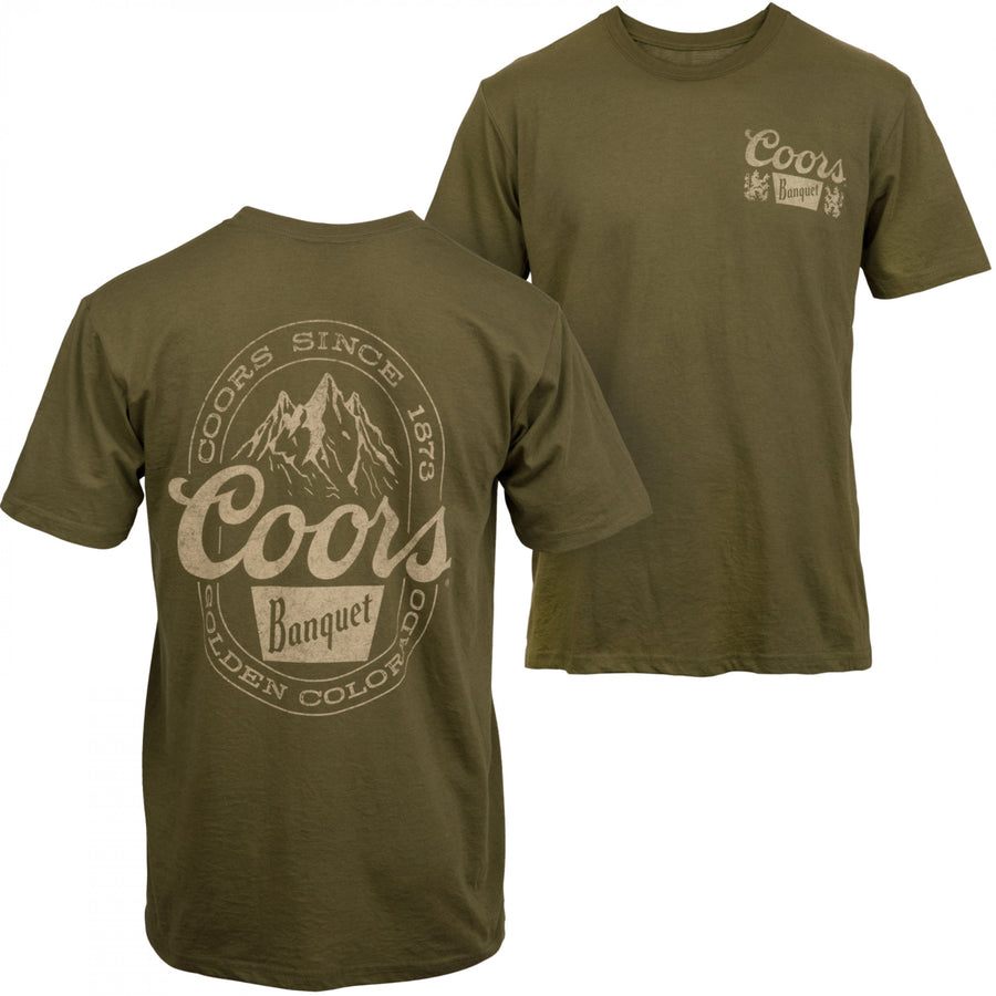 Coors Banquet Mountain Logo Front and Back Print T-Shirt Image 1