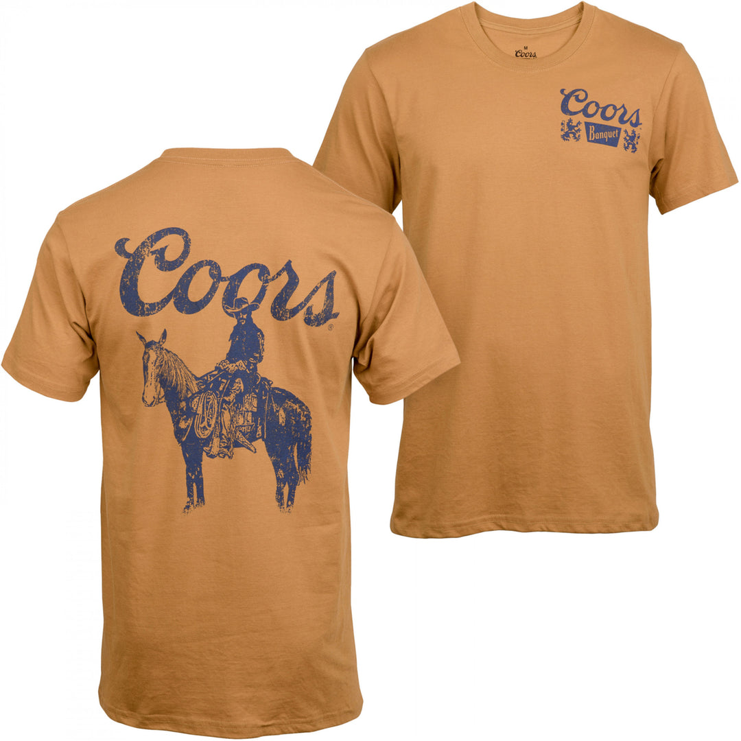 Coors Cowboy Print Front and Back Print T-Shirt Image 1