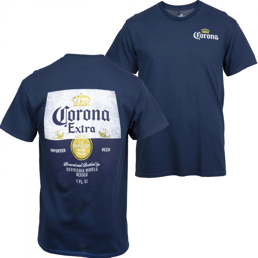 Corona Extra Label Ocean Colorway Front and Back Print T-Shirt Image 1