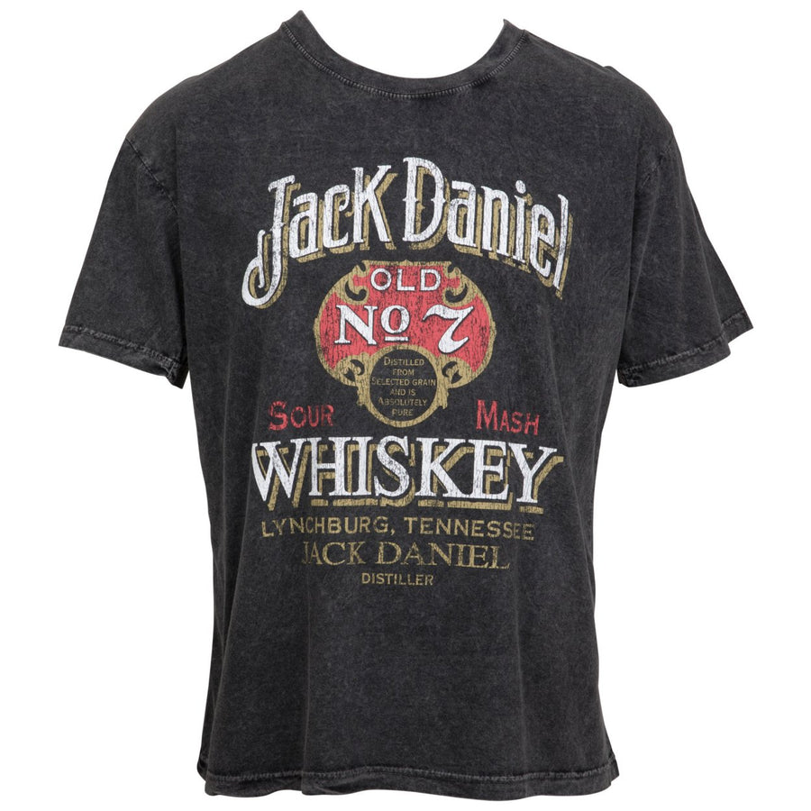 Jack Daniels Sour Mash Vintage Poster Mens Black T-Shirt Image 1