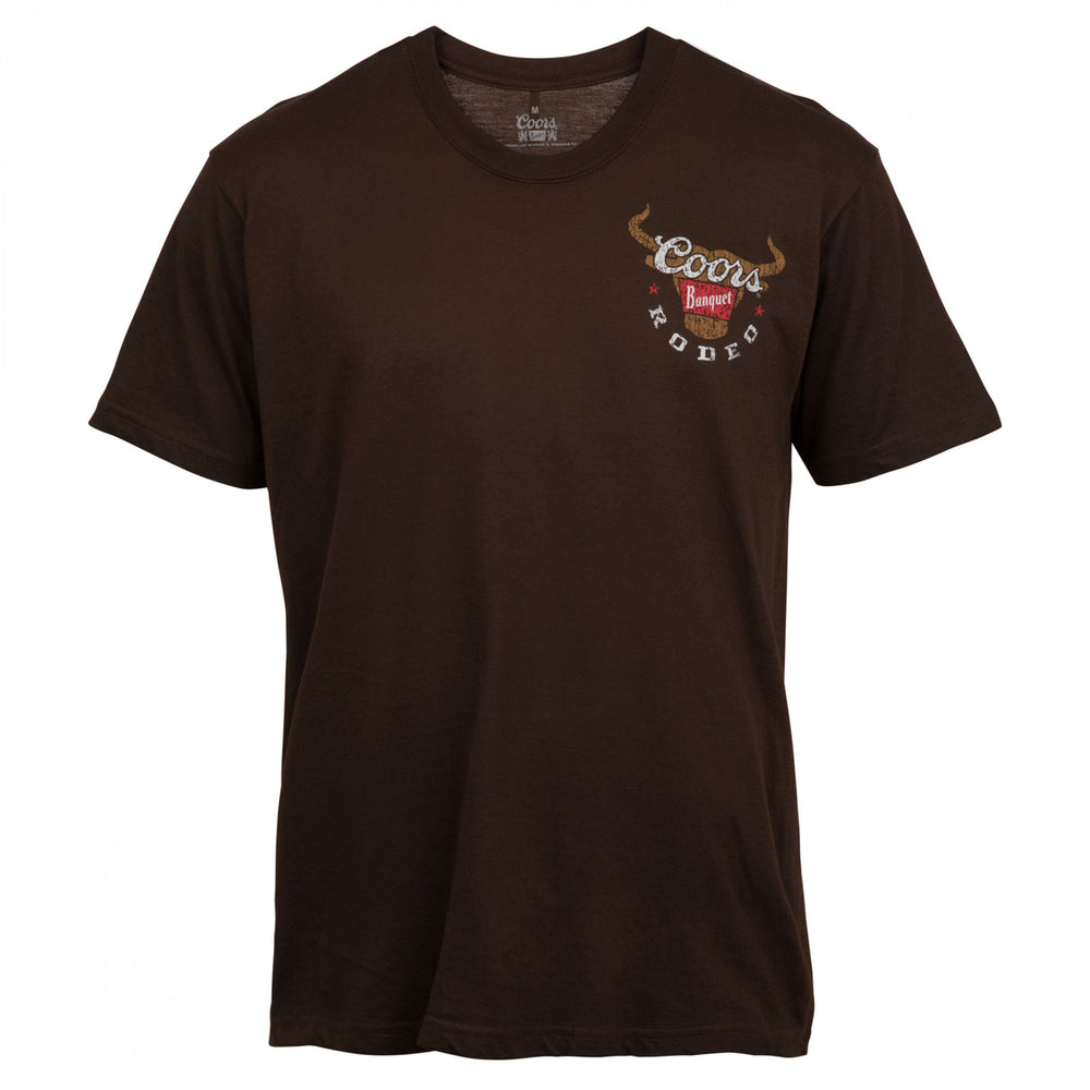 Coors Banquet Rodeo Logo Brown Colorway Front and Back Print T-Shirt Image 2