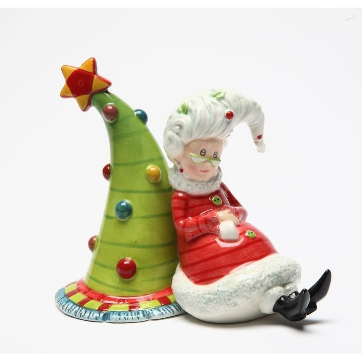 Mrs. Claus Ceramic Salt and Pepper Shakers Christmas Image 3