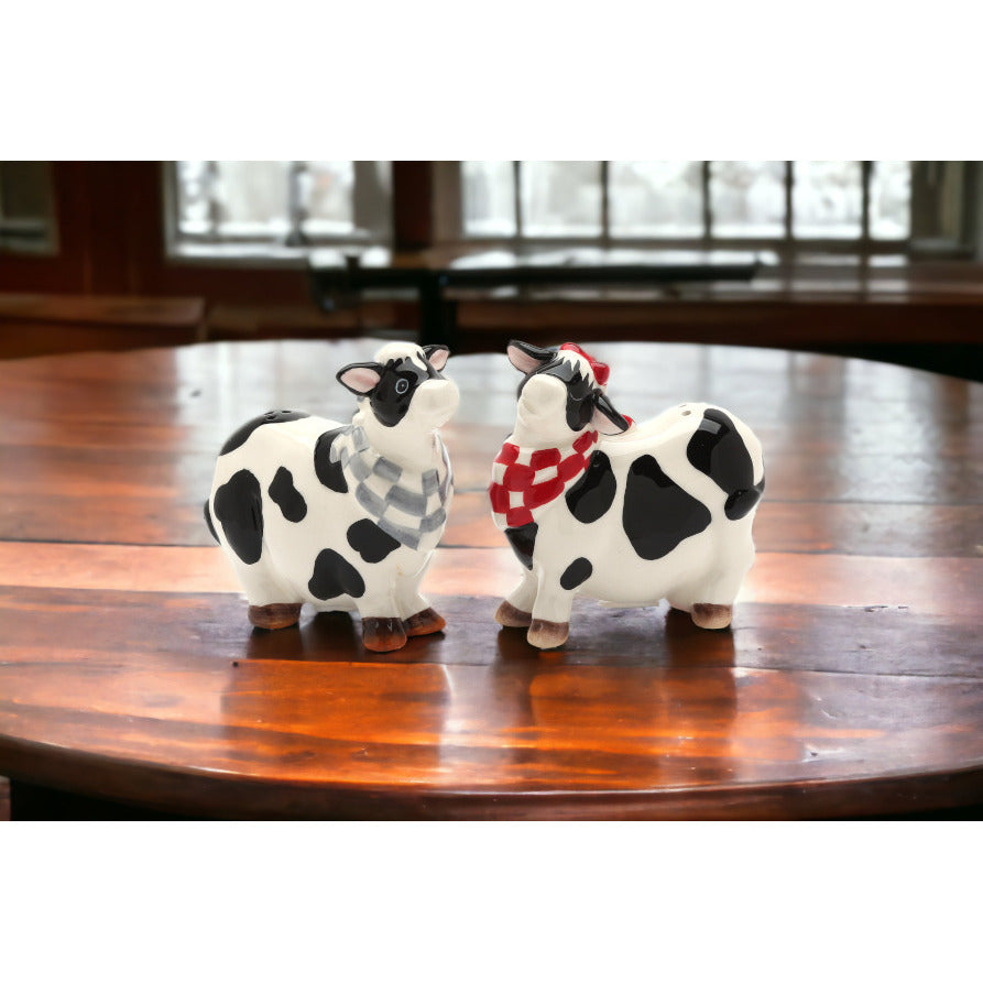 Hand Painted Ceramic Cow Salt and Pepper Shakers Gift Image 2