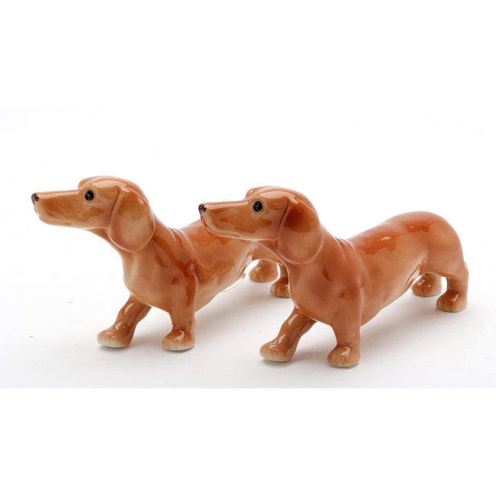 Ceramic Dachshund Salt and Pepper Shakers Gift for Dog Lovers 5" Image 3