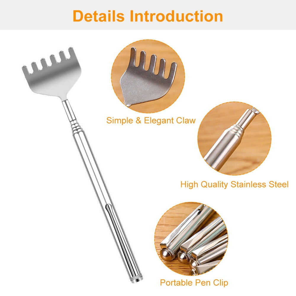 3Pcs 20in Telescopic Back Scratcher Stainless Steel Extendable Bear Eagle Claw Massager Image 4