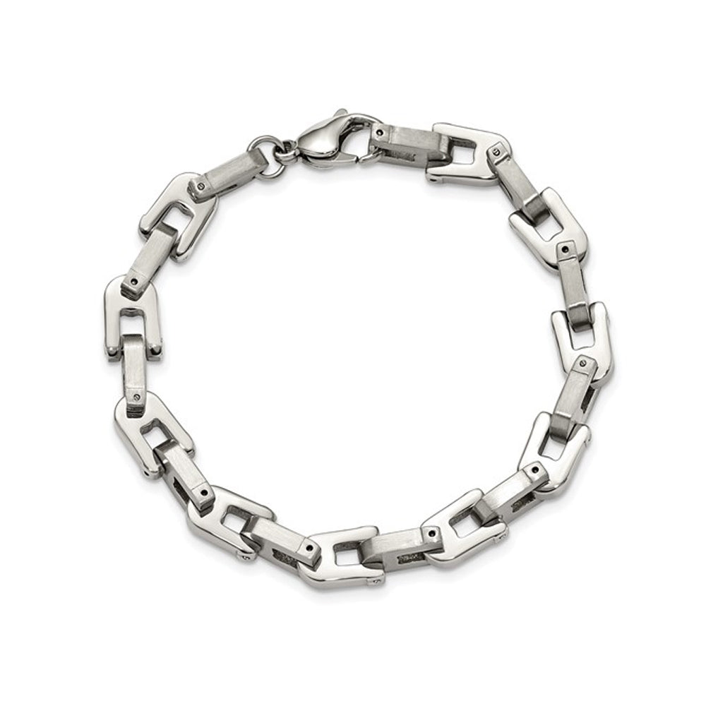 Mens Stainless Steel Link Bracelet (8.5 Inch) Image 1