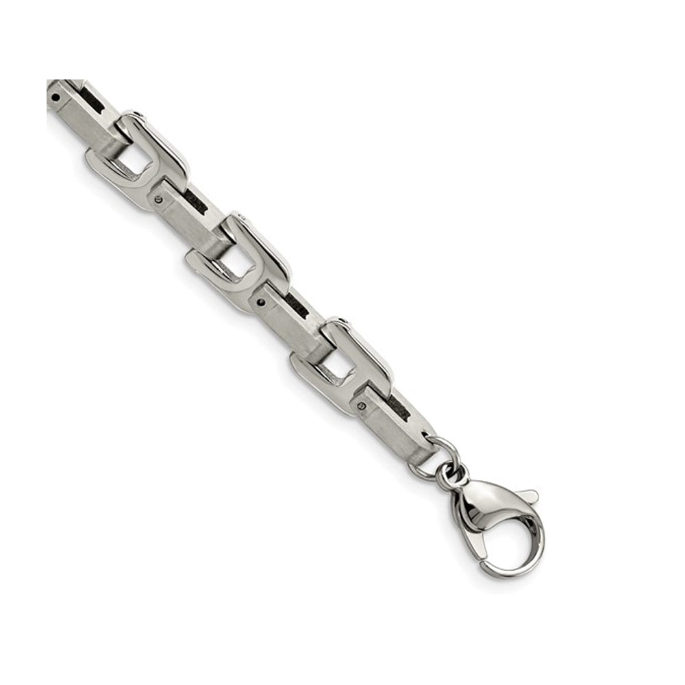 Mens Stainless Steel Link Bracelet (8.5 Inch) Image 4
