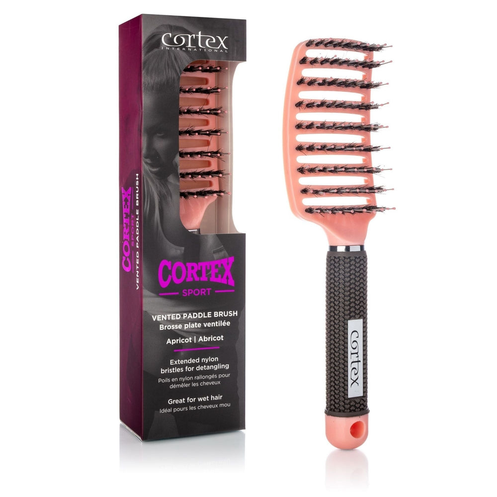 Cortex International Sport Paddle Hair Brush Vented Detangler Teal 3.5" Boar Nylon Image 2