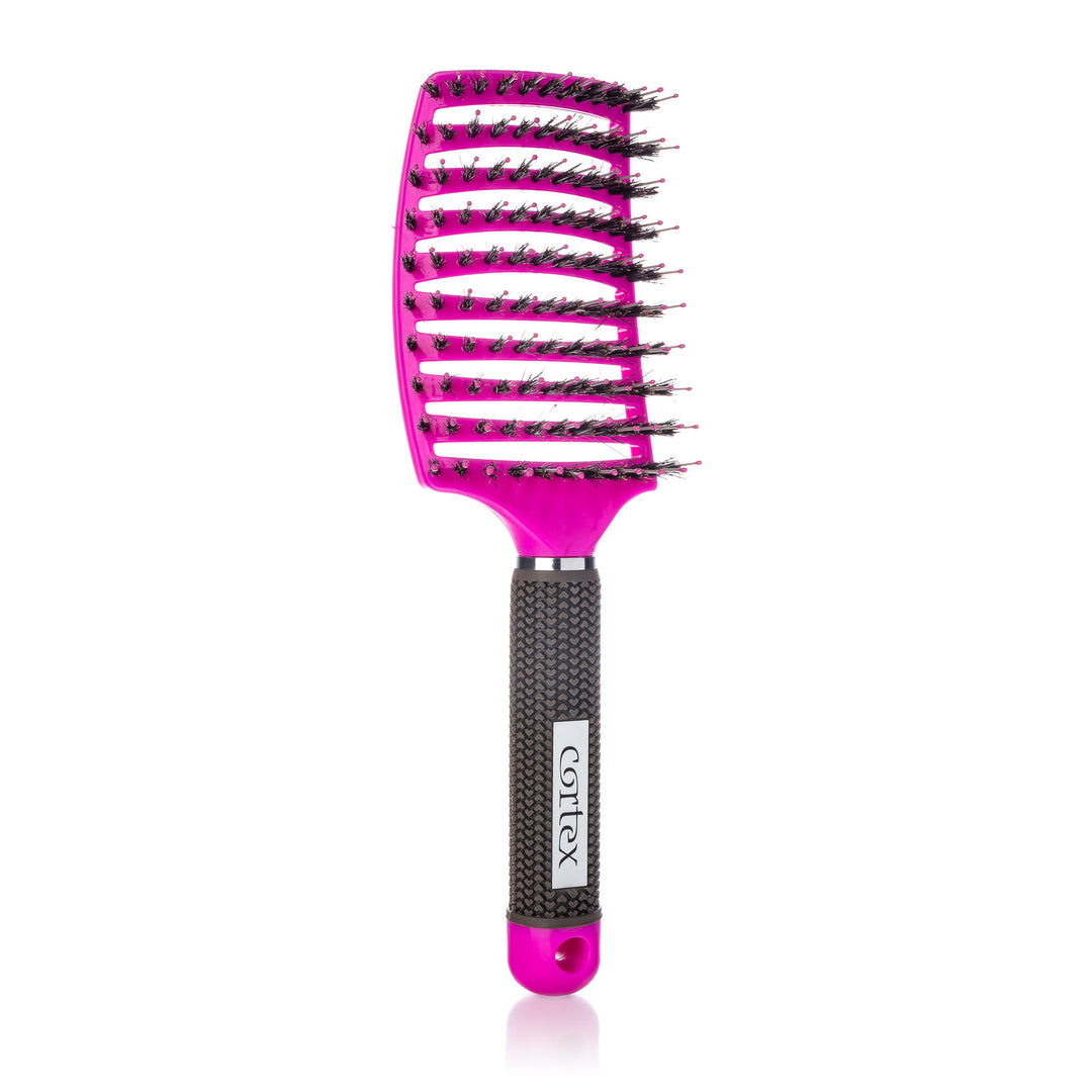 Cortex International Sport Vented Detangler Paddle Hair Brush  Boar and Nylon Bristle (3.5" Teal) Image 3