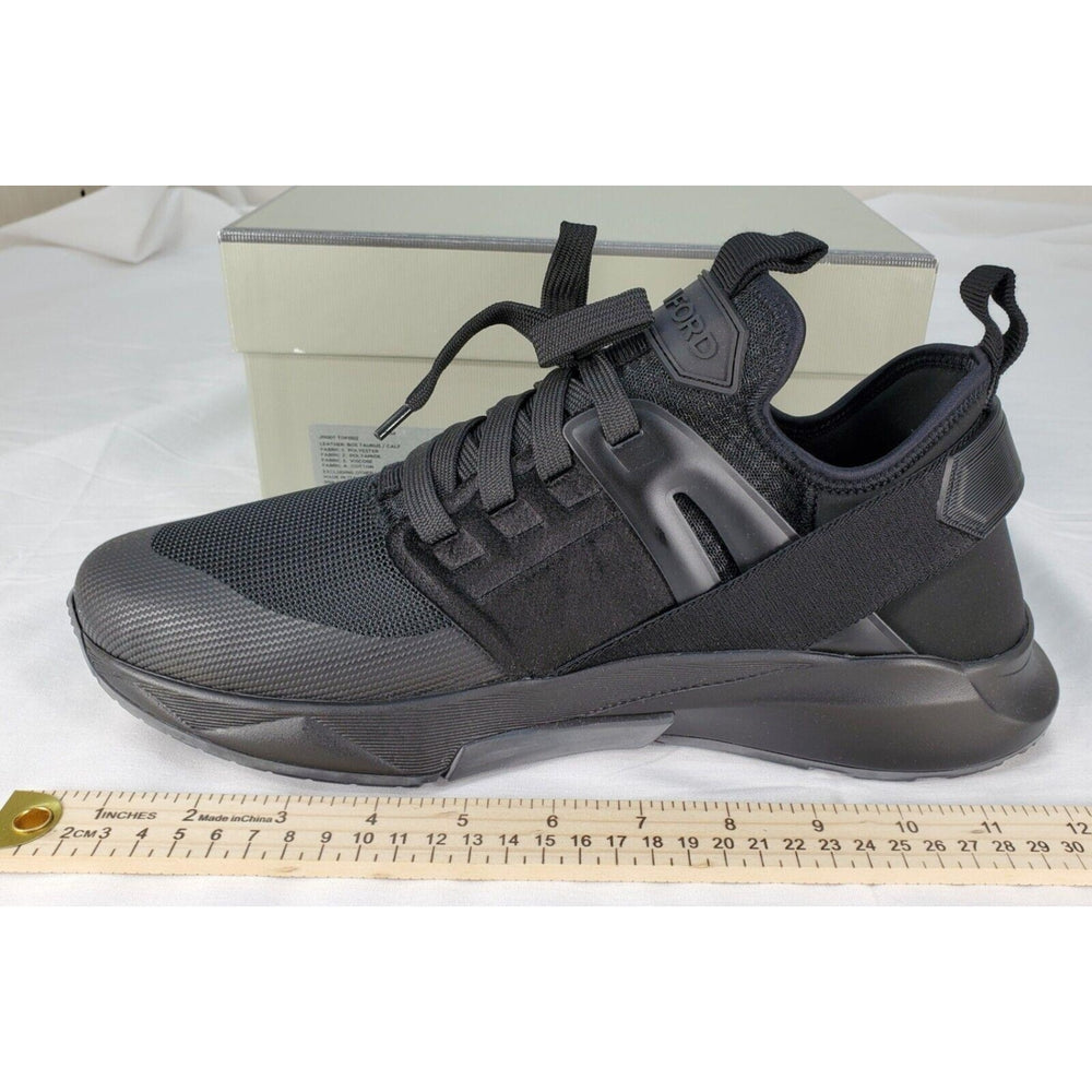 Tom Ford Mens Jago Designer Trainer Sneakers Mesh Shoe Black J1100T US 12 NWB Image 2
