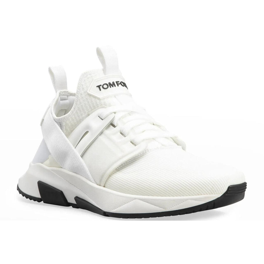 Tom Ford Mens Jago Designer Trainer Sneakers Mesh Shoe White J1100T US 7 NWB Image 1