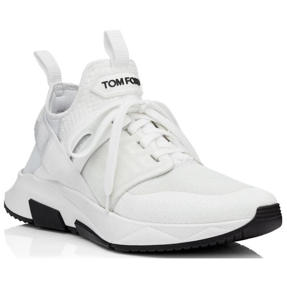 Tom Ford Mens Jago Designer Trainer Sneakers Mesh Shoe White J1100T US 7.5 NWB Image 1